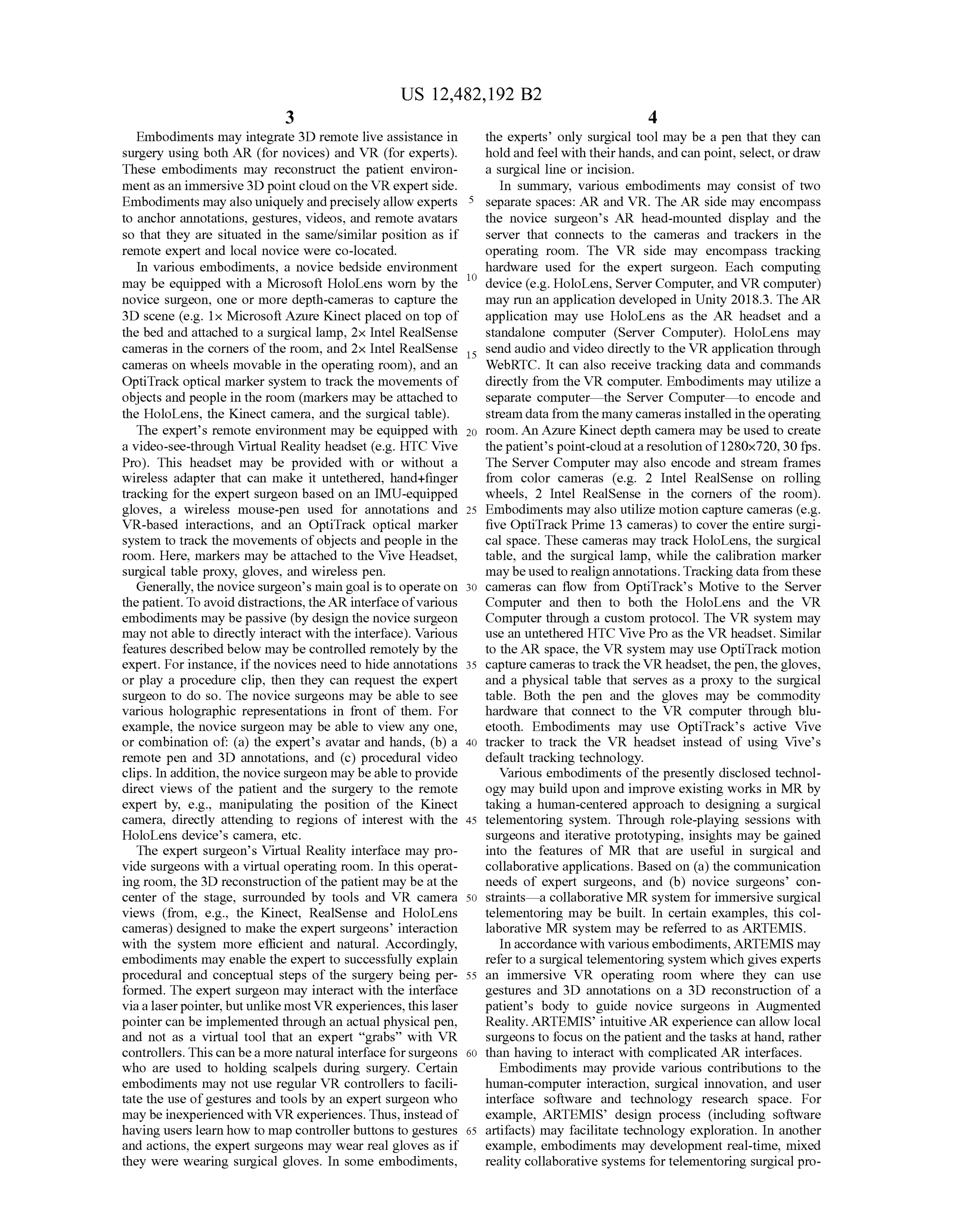 Patent figure for Collaborative mixed-reality system for immersive surgical telementoring