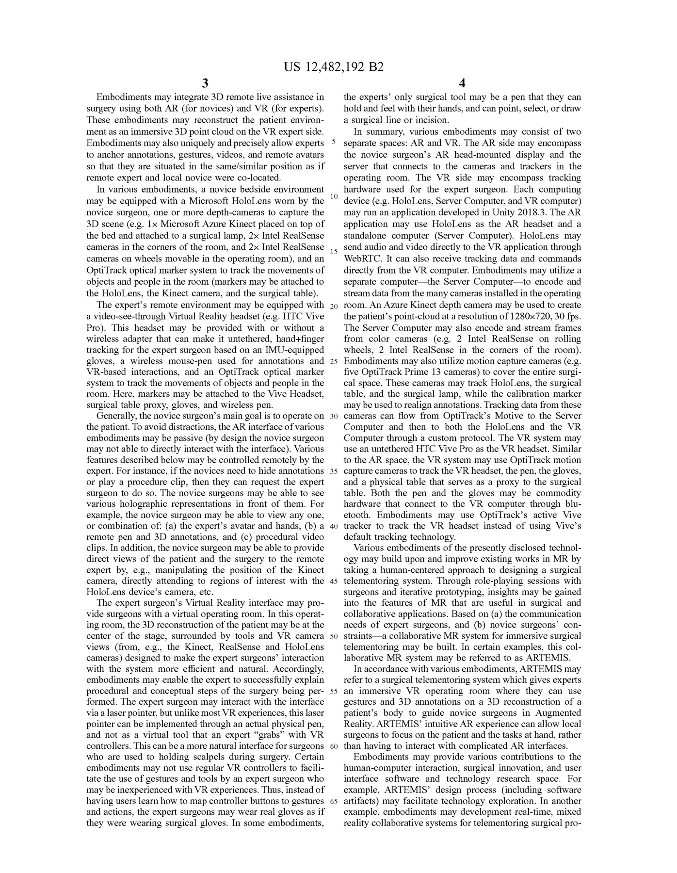 Patent figure for Collaborative mixed-reality system for immersive surgical telementoring