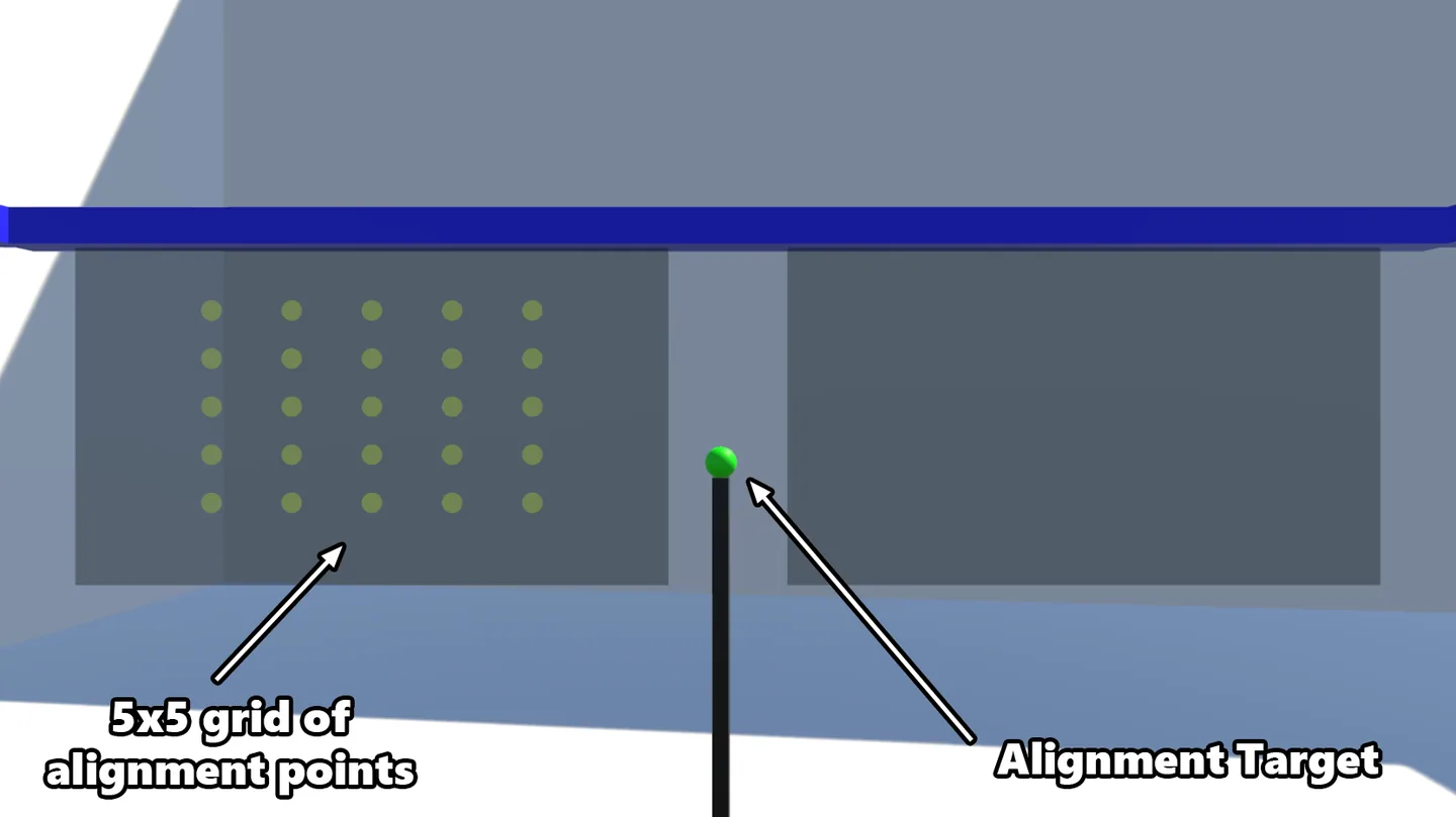 Participant performing alignment tasks in VR and AR conditions